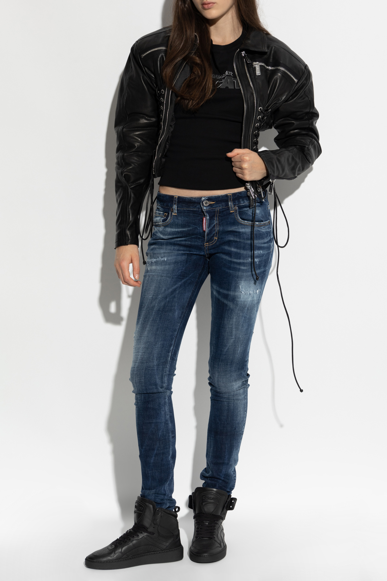 DSQUARED2/ヤシの木/イタリア製/レザーベルト/114cm/ブラック DSQUARED2/ヤシの木/イタリア製/レザーベルト/114cm/ブラック